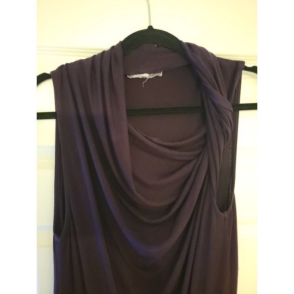 Young Fabulous Broke Jumpsuit SZ M Scoop Neck Wide Leg Slinky Sleeveless Plum - Picture 5 of 13